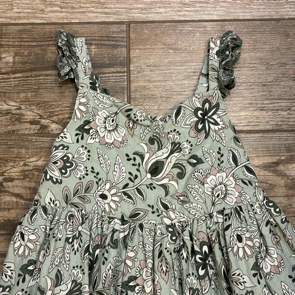 Green Paisley Dress with Matching Hair Clips - Picture 3 of 4